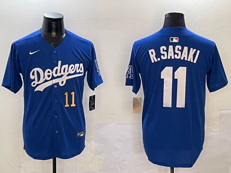 Men Los Angeles Dodgers 11 R.Sasaki Blue Fashion Game 2025 Nike MLB Jersey style 3